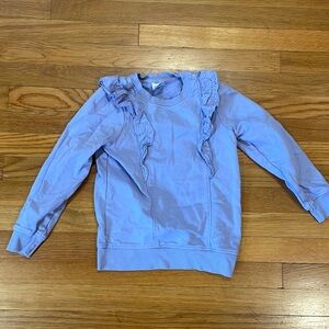 Hanna Andersson 120cm/ 6-7 , purple ruffle detail sweatshirt